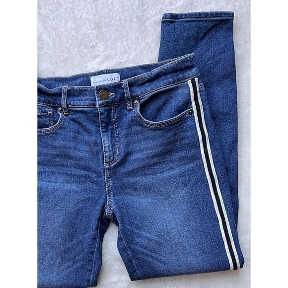 Loft Modern Skinny Side Stripe Slim Pocket Jeans, Size 26/2 - Picture 6 of 16